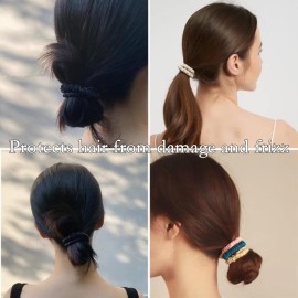 MAXFEEL 100% Pure Muberry Silk Hair Scrunchie Small Silk Scrunchy Skinny Hair Ties No Damage Elastic Scrunchies Holder For Breakage Prevention Black 3 Pack