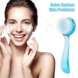 AUEAR, 4 Pack Face Brush for Cleansing and Facial Cleaning with Cap for Women and Girls Wash Makeup Massaging