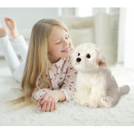 HollyHOME Maltese Stuffed Animal Realistic Maltese Dog Plush Toy Pet Gift for Kids 13 inches