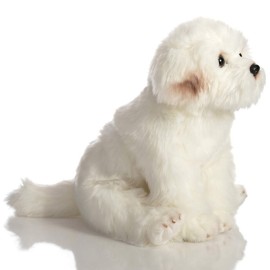 HollyHOME Maltese Stuffed Animal Realistic Maltese Dog Plush Toy Pet Gift for Kids 13 inches