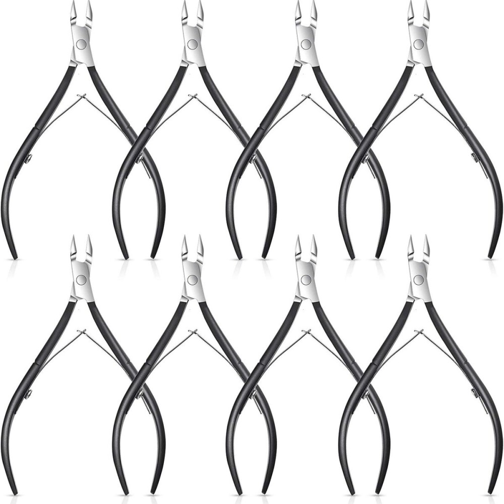 8 Pieces Cuticle Trimmer Stainless Steel Cuticle Nippers Pointed Blade Dead Skin Cutter Clipper Remover Scissors Manicure Tools for Fingernails and Toenails(Black) 8 Pieces Cuticle Trimmer Stainless Steel Cuticle Nippers Pointed Blade Dead Skin Cutter Clipper Remover Scissors Manicure Tools for Fingernails and Toenails(Black)