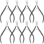 8 Pieces Cuticle Trimmer Stainless Steel Cuticle Nippers Pointed Blade Dead Skin Cutter Clipper Remover Scissors Manicure Tools for Fingernails and Toenails(Black)