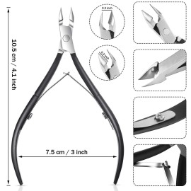 8 Pieces Cuticle Trimmer Stainless Steel Cuticle Nippers Pointed Blade Dead Skin Cutter Clipper Remover Scissors Manicure Tools for Fingernails and Toenails(Black) 8 Pieces Cuticle Trimmer Stainless Steel Cuticle Nippers Pointed Blade Dead Skin Cutter Clipper Remover Scissors Manicure Tools for Fingernails and Toenails(Black)
