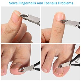 8 Pieces Cuticle Trimmer Stainless Steel Cuticle Nippers Pointed Blade Dead Skin Cutter Clipper Remover Scissors Manicure Tools for Fingernails and Toenails(Black) 8 Pieces Cuticle Trimmer Stainless Steel Cuticle Nippers Pointed Blade Dead Skin Cutter Clipper Remover Scissors Manicure Tools for Fingernails and Toenails(Black)