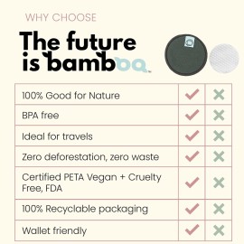 The Future is Bamboo, 14 pcs Reusable Bamboo Makeup Remover Pads | With Washable Laundry Bag | Soft Reusable Face Pad for Facial Cleansing Skincare Set The Future is Bamboo, 14 pcs Reusable Bamboo Makeup Remover Pads | With Washable Laundry Bag | Soft Reusable Face Pad for Facial Cleansing Skincare Set