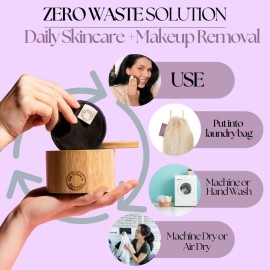 14 pcs Reusable Makeup Remover Pads | with Washable Laundry Mini Cotton Beauty Bag, Soft Reusable Face Pad for Facial Cleansing Wipes Skincare Set in Bamboo Holder for Storage of Cleansing Wipes 14 pcs Reusable Makeup Remover Pads | with Washable Laundry Mini Cotton Beauty Bag, Soft Reusable Face Pad for Facial Cleansing Wipes Skincare Set in Bamboo Holder for Storage of Cleansing Wipes