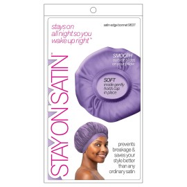 Stay On Satin Satin Edge Bonnet (Black)