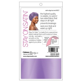 Stay On Satin Satin Edge Bonnet (Black)