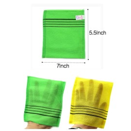 GOLDSANGSA-Korean Bath Towel Washcloth 20pcs/Body Scrub Genuine Exfoliating Bath Mitten Remove Dead Skin(Yellow)