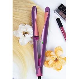 ANGENIL Professional Ion Flat Iron Curling Iron in One, Hair Straightener and Curler 2 in 1, Dual Voltage Twist Flat Irons with Digital LCD Display Adjustable Temp for All Hair Types