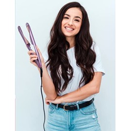 ANGENIL Professional Ion Flat Iron Curling Iron in One, Hair Straightener and Curler 2 in 1, Dual Voltage Twist Flat Irons with Digital LCD Display Adjustable Temp for All Hair Types