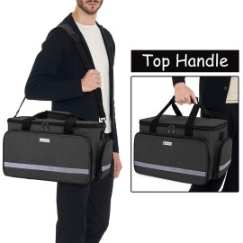 CURMIO Nurse Bag, Medical Bag with Inner Dividers and No-Slip Bottom for Home Visits, Health Care, Hospice, For Nursing Students, Physical Therapists, Doctors,Black (Patent Pending) CURMIO Nurse Bag, Medical Bag with Inner Dividers and No-Slip Bottom for Home Visits, Health Care, Hospice, For Nursing Students, Physical Therapists, Doctors,Black (Patent Pending)