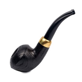 Dr. Watson - Wooden Tobacco Pipe, classic Ukulele shape, Fits 9mm filter, Comes with Pouch, Boxed (Rusticated)