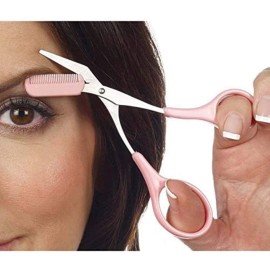 Eyebrow Trimmer scissors With Mini Comb,Ladies Men\'s Auxiliary eyebrow comb scissors,Perfect eyebrow trimming tool for better control of length,prune of eyebrows Shaping at home Makeup Tools. Eyebrow Trimmer scissors With Mini Comb,Ladies Men\'s Auxiliary eyebrow comb scissors,Perfect eyebrow trimming tool for better control of length,prune of eyebrows Shaping at home Makeup Tools.