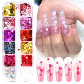3D Heart Nail Art Stickers Glitter Decals Love Nail Sequins Laser Heart Nail Supplies Sparkle Nail Flakes Mixed Size Colorful Shiny Design for Acrylic Nail Supplies Charms Nail Decorations Accessories 3D Heart Nail Art Stickers Glitter Decals Love Nail Sequins Laser Heart Nail Supplies Sparkle Nail Flakes Mixed Size Colorful Shiny Design for Acrylic Nail Supplies Charms Nail Decorations Accessories