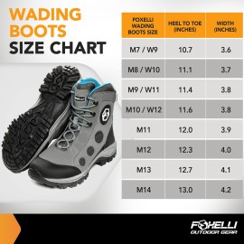 Foxelli Wading Boots - Lightweight Fly Fishing Boots for Men, Rubber Sole Wading Shoes