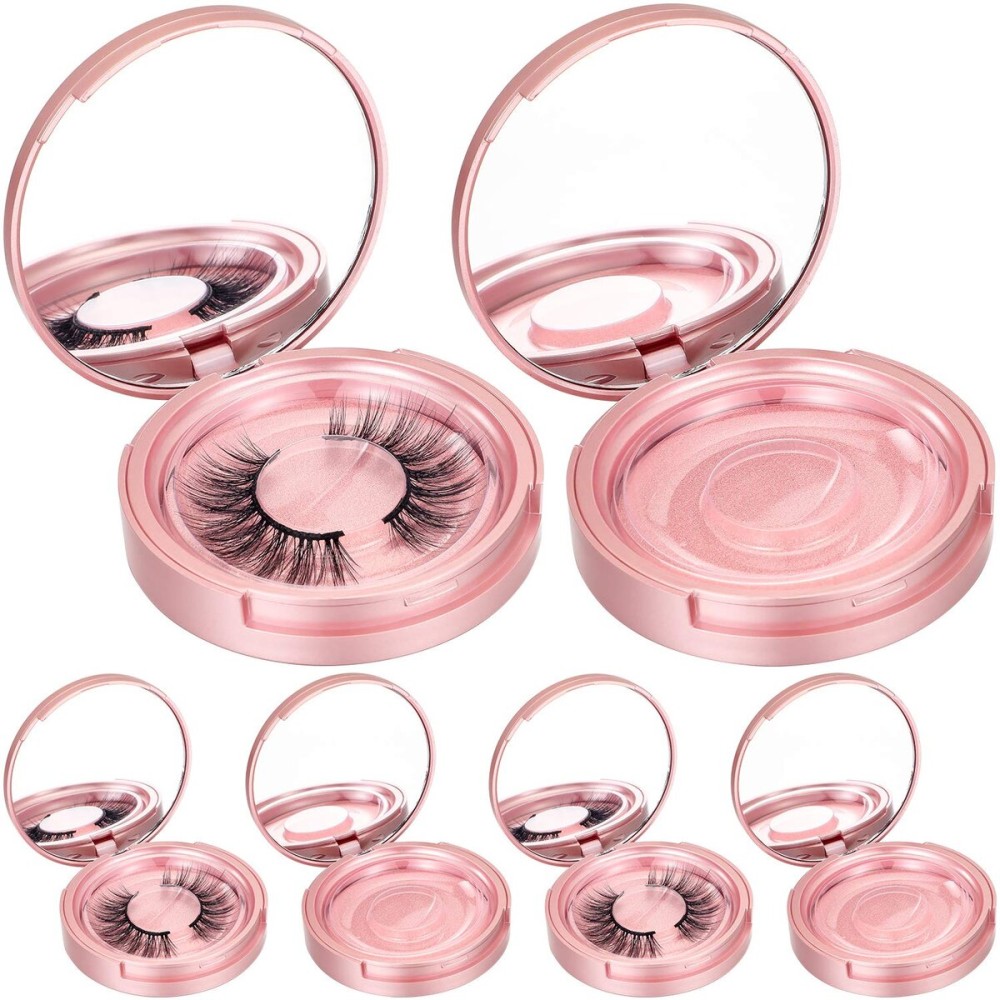 Maitys 6 Pcs Eyelash Storage Box With Mirror, Circle Packaging Holder Case, Empty Lash Organizer Container for Travel Storage Cosmetic Women Ladies (Rose Gold) Maitys 6 Pcs Eyelash Storage Box With Mirror, Circle Packaging Holder Case, Empty Lash Organizer Container for Travel Storage Cosmetic Women Ladies (Rose Gold)