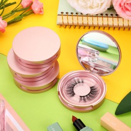 Maitys 6 Pcs Eyelash Storage Box With Mirror, Circle Packaging Holder Case, Empty Lash Organizer Container for Travel Storage Cosmetic Women Ladies (Rose Gold) Maitys 6 Pcs Eyelash Storage Box With Mirror, Circle Packaging Holder Case, Empty Lash Organizer Container for Travel Storage Cosmetic Women Ladies (Rose Gold)