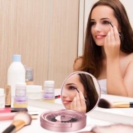 Maitys 6 Pcs Eyelash Storage Box With Mirror, Circle Packaging Holder Case, Empty Lash Organizer Container for Travel Storage Cosmetic Women Ladies (Rose Gold) Maitys 6 Pcs Eyelash Storage Box With Mirror, Circle Packaging Holder Case, Empty Lash Organizer Container for Travel Storage Cosmetic Women Ladies (Rose Gold)