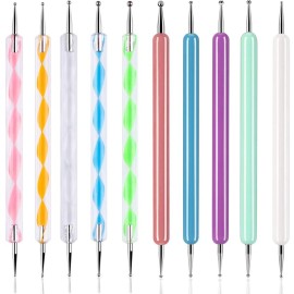 ABenkle 10Pcs Art Dotting Tools for Nail Art, Ball Tip Clay Tools Sculpting Pattern Tracing Stylus, Ball Embossing Stylu for Drawing,Painting Rocks Mandalas,Art Dot Tools