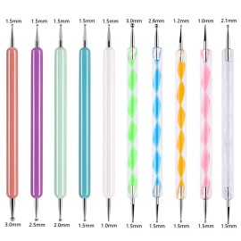 ABenkle 10Pcs Art Dotting Tools for Nail Art, Ball Tip Clay Tools Sculpting Pattern Tracing Stylus, Ball Embossing Stylu for Drawing,Painting Rocks Mandalas,Art Dot Tools