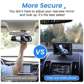 FEISIKE Car Baby Camera, 4.3\'\' HD Infrared Night Vision Function Baby Car Camera Display, Backseat Car Camera for Baby with 150 Wide View & 360 Rotatable Easy Installation in 5 Mins Baby Car Mirror