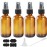YUNFOOK 4 oz Amber Glass Spray Bottles for Essential Oils, Small Empty Fine Mist Spray Bottle,4 Pack with Funnel Dropper