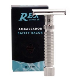 Rex Supply Company, Ambassador Adjustable 100% Stainless Steel Double Edge Safety Razor - Made in the USA Rex Supply Company, Ambassador Adjustable 100% Stainless Steel Double Edge Safety Razor - Made in the USA