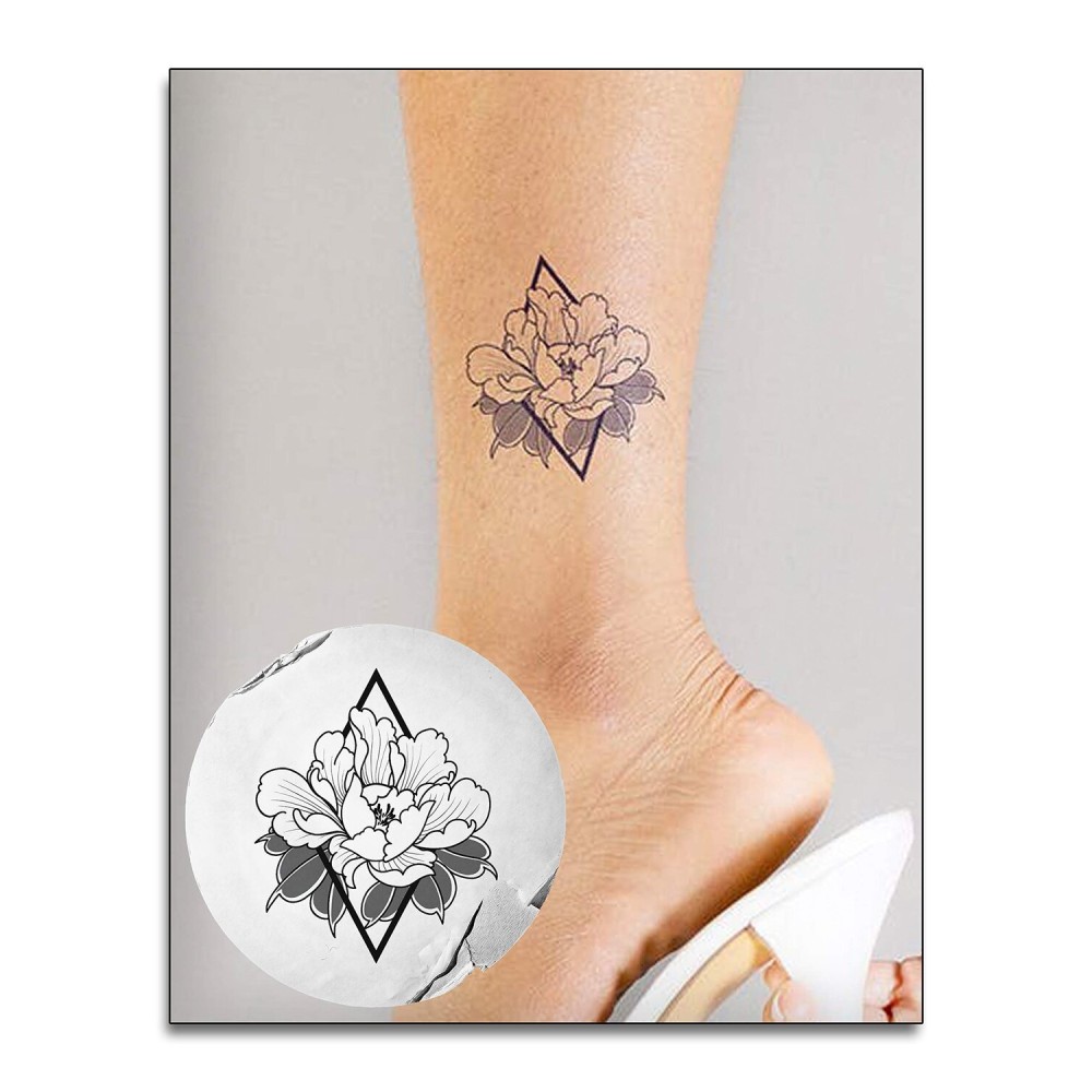 Inkbox Temporary Tattoos, Semi-Permanent Tattoo, One Premium Easy Long Lasting, Water-Resistant Temp Tattoo with For Now Ink - Lasts 1-2 Weeks, Flower Tattoo, 3 x 3 in, Unik