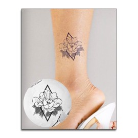 Inkbox Temporary Tattoos, Semi-Permanent Tattoo, One Premium Easy Long Lasting, Water-Resistant Temp Tattoo with For Now Ink - Lasts 1-2 Weeks, Flower Tattoo, 3 x 3 in, Unik