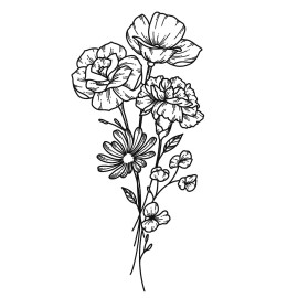 Inkbox Temporary Tattoos, Semi-Permanent Tattoo, One Premium Easy Long Lasting, Water-Resistant Temp Tattoo with For Now Ink - Lasts 1-2 Weeks, Peony Tattoo, 4 x 4 in, Amore