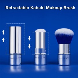 Brush Master Retractable Kabuki Makeup Brush Travel Powder Brush for Foundation, Blush, Bronzer, Concealer, Portable Brush w/Cover