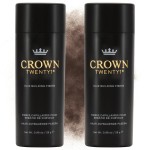 CROWN Hair Building Fibers Multipack (2 x 28g) - Instantly Cover Fine & Thinning Hair for a Thicker, Fuller Look - A Natural Keratin Concealer - 13 Shades for Men & Women - Light Brown