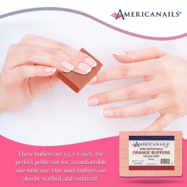 Americanails Mini Orange Buffers - (180/240 Grit) - Professional Salon Quality Buffing Blocks for Nails - Buff Nails Prior to Application of Polish, Gel Polish, Gel, Acrylic, Double-Sided, 50 Ct Americanails Mini Orange Buffers - (180/240 Grit) - Professional Salon Quality Buffing Blocks for Nails - Buff Nails Prior to Application of Polish, Gel Polish, Gel, Acrylic, Double-Sided, 50 Ct