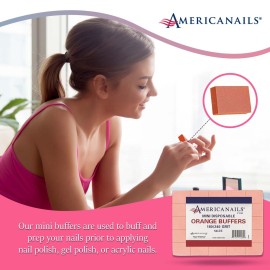Americanails Mini Orange Buffers - (180/240 Grit) - Professional Salon Quality Buffing Blocks for Nails - Buff Nails Prior to Application of Polish, Gel Polish, Gel, Acrylic, Double-Sided, 50 Ct Americanails Mini Orange Buffers - (180/240 Grit) - Professional Salon Quality Buffing Blocks for Nails - Buff Nails Prior to Application of Polish, Gel Polish, Gel, Acrylic, Double-Sided, 50 Ct