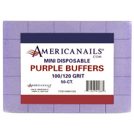 Americanails Mini Purple Buffers - (100/120 Grit) - Professional Salon Quality Buffing Blocks for Nails - Buff Nails Prior to Application of Polish, Gel Polish, Gel, Acrylic, Double-Sided, 50 Ct Americanails Mini Purple Buffers - (100/120 Grit) - Professional Salon Quality Buffing Blocks for Nails - Buff Nails Prior to Application of Polish, Gel Polish, Gel, Acrylic, Double-Sided, 50 Ct
