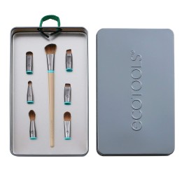 EcoTools Interchangeables Total Renewal Eye Makeup Brush Kit, Customizable Makeup Brushes for Eyeshadow, Travel-Friendly Kit, Eco-Friendly Synthetic Bristles, Cruelty Free & Vegan, 9 Piece Set