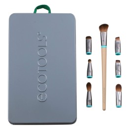 EcoTools Interchangeables Total Renewal Eye Makeup Brush Kit, Customizable Makeup Brushes for Eyeshadow, Travel-Friendly Kit, Eco-Friendly Synthetic Bristles, Cruelty Free & Vegan, 9 Piece Set