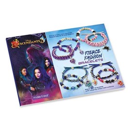Make It Real Disney Descendants 3 Fierce Fashion Jewelry Kit - DIY Bead & Charm Bracelet Making Set, Includes Supplies, Beads, Charms, Descendants Book - Create 8 Bracelets, for Ages 8