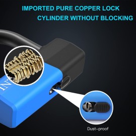 INTEKIN Motorcycle Chain Locks 3.6FT Motorcycle Lock 10mm/0.42inch Thick Bike Chain Lock Heavy Duty Chain Lock with 16mm/0.64inch Disc Lock for Motorcycles, Scooters, Gates and More, Blue