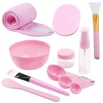 DIY Facemask Mixing Tool Set,YuCool DIY Mask Mixing Bowl Set Silicone Bowls for Facials-Pink