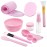 DIY Facemask Mixing Tool Set,YuCool DIY Mask Mixing Bowl Set Silicone Bowls for Facials-Pink