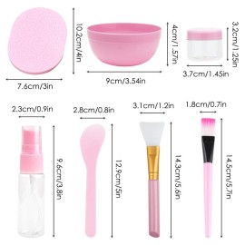 DIY Facemask Mixing Tool Set,YuCool DIY Mask Mixing Bowl Set Silicone Bowls for Facials-Pink