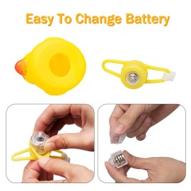 wonuu Rubber Duck Toy Car Ornaments Yellow Duck Car Dashboard Decorations Squeeze Duck Bicycle Horns with Propeller Helmet