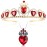 HEIKLN Descendant Gold Tiara Red Heart Crown and Necklace Rise of Red Jewelry Set Queen of Hearts Evie Costume Fan Jewelry Gift for Girls Teen Party