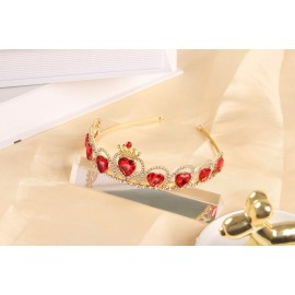 HEIKLN Descendant Gold Tiara Red Heart Crown and Necklace Rise of Red Jewelry Set Queen of Hearts Evie Costume Fan Jewelry Gift for Girls Teen Party HEIKLN Descendant Gold Tiara Red Heart Crown and Necklace Rise of Red Jewelry Set Queen of Hearts Evie Costume Fan Jewelry Gift for Girls Teen Party