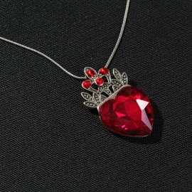 HEIKLN Descendant Gold Tiara Red Heart Crown and Necklace Rise of Red Jewelry Set Queen of Hearts Evie Costume Fan Jewelry Gift for Girls Teen Party HEIKLN Descendant Gold Tiara Red Heart Crown and Necklace Rise of Red Jewelry Set Queen of Hearts Evie Costume Fan Jewelry Gift for Girls Teen Party