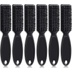 6 Pieces Fade Brush Barber Blade Hair Trimmer Nylon Duster Tool for Clipper Cleaning (Black)