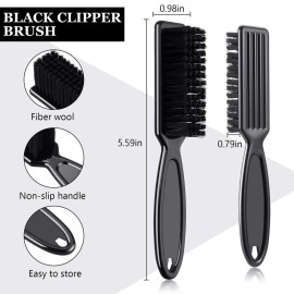 6 Pieces Fade Brush Barber Blade Hair Trimmer Nylon Duster Tool for Clipper Cleaning (Black)