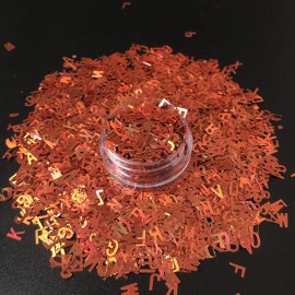 10g Ultrathin 4mm Letter Shape Sequins Nail Glitter Paillettes Laser Silver Eo-Friendly PET Sequin Nails Art Manicure Material LB400-26Letter